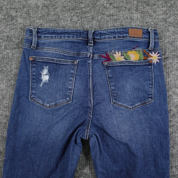 Judy‎ Blue Jeans Womens 13/31 Floral Embroidered High Rise Boyfriend JB88288 - Picture 4 of 13